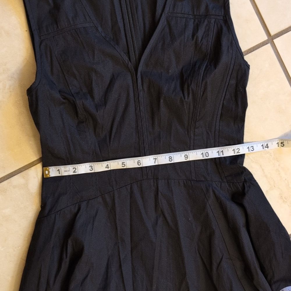 NWT Madewell Yana Dress V-Neck Circle Midi Jet Black Size 00 - Picture 9 of 16